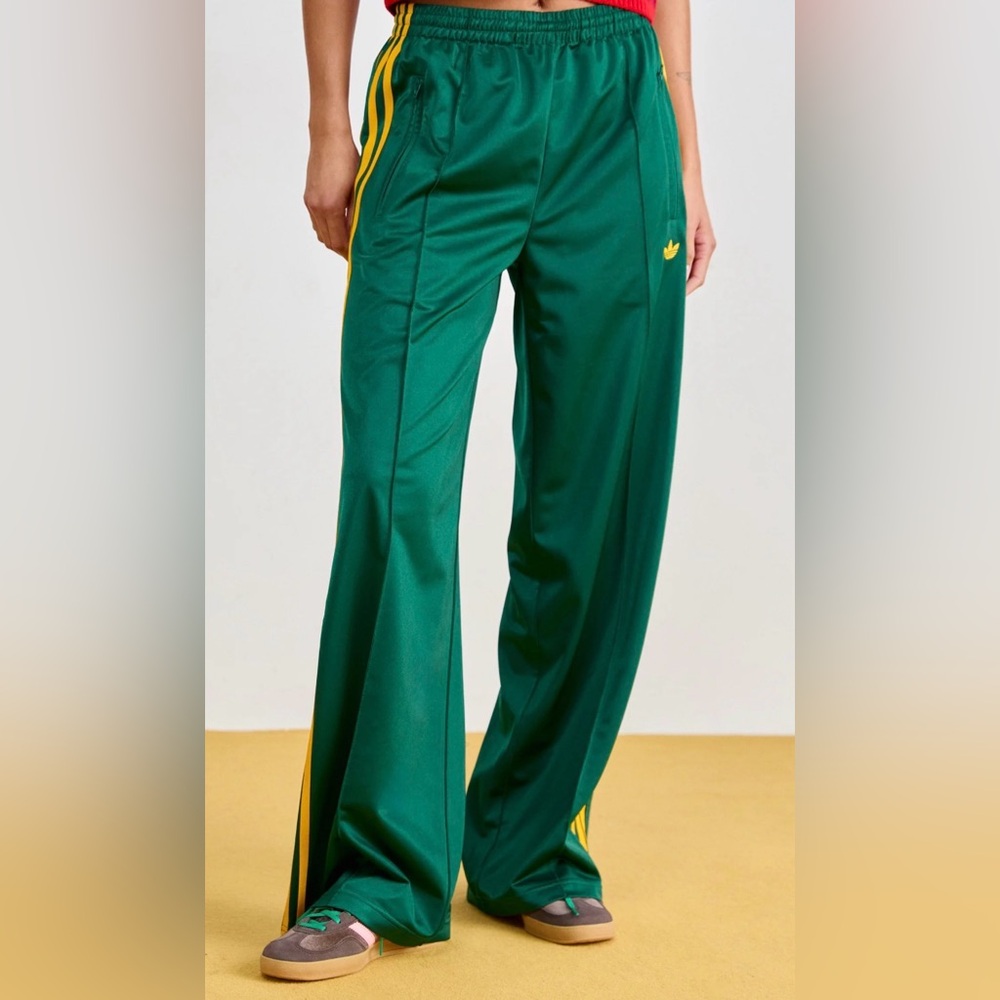 Adidas Dark Green Pants with Yellow Accents